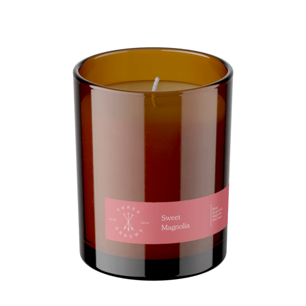 Sweet Magnolia candle in Amber glass jar